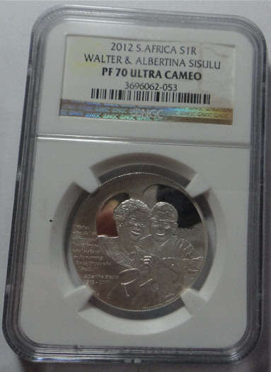 Republic of South Africa: Silver R1 of 2012 (Sisulus) NGC PF 70 Ultra Cameo