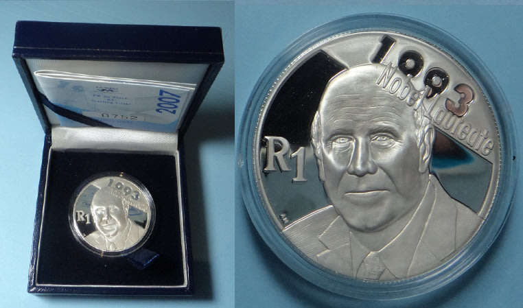 Rep. of South Africa: Boxed Silver Proof R1 of 2007 (FW de Klerk)