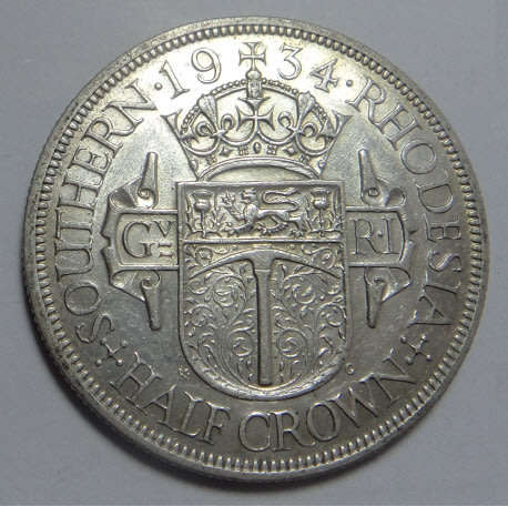 Southern Rhodesia: Silver Half Crown (2/6-) of 1934