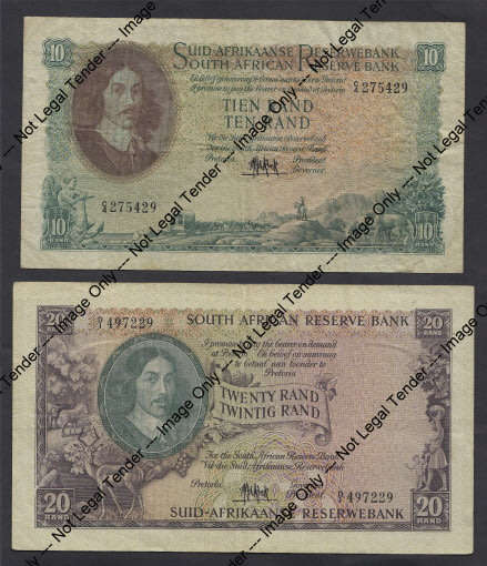 Republic of South Africa: Ten Rand & Twenty Rand Set of 1961