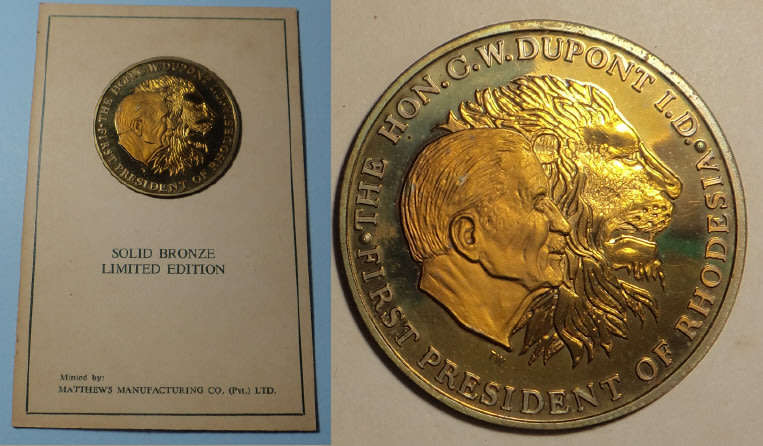 Rhodesian History Medallion Volume 1: First President C.W. Dupont