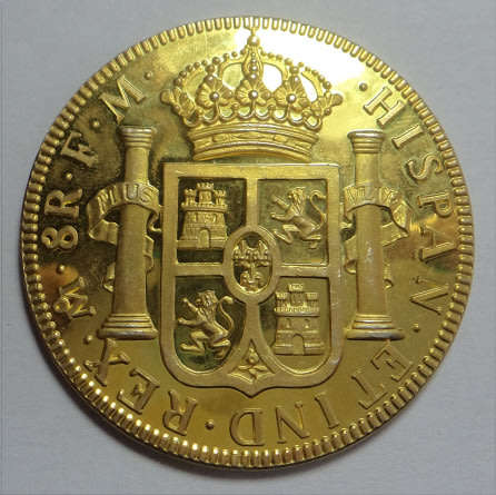 From the Cape Coin Sterling Silver Heritage Set: Charles IIII Mexican 8-Reales 1791