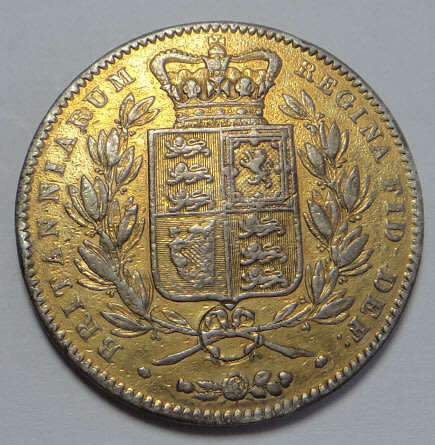 Great Britain: Silver 5-Shillings (Crown) of Queen Victoria of 1845