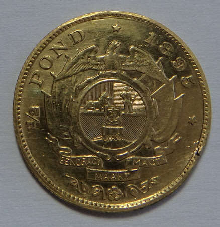 Paul Kruger ZAR: GOLD Half Pond of 1895