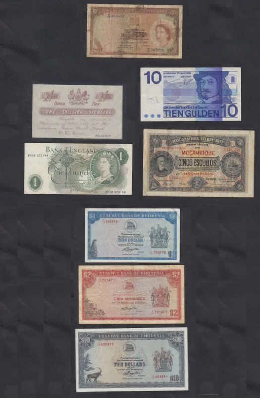 Collection of mostly African Notes including a scarce Rhodesian 10-Shillings of 1960