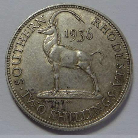Southern Rhodesia, King George V, Silver Two-Shillings of 1936