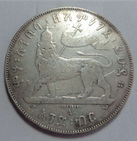 Ethiopia, Emperor Menelik II (1889 - 1913) Silver Crown-Size Birr