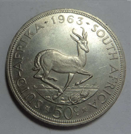 Republic of South Africa: Silver Crown (Silver 50c) of 1963