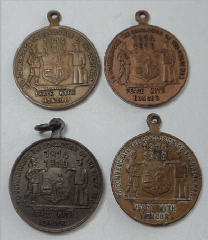 SA Union: First World War Peace: Johannesburg 1919 (Four Medals)