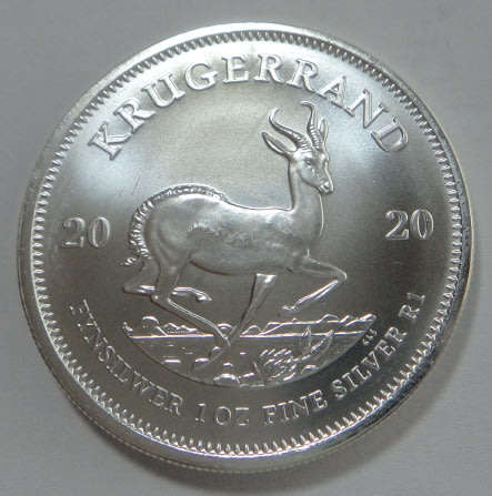 RSA: 1 Oz Uncirculated Fine-Silver Krugerrand of 2020 (15  available)
