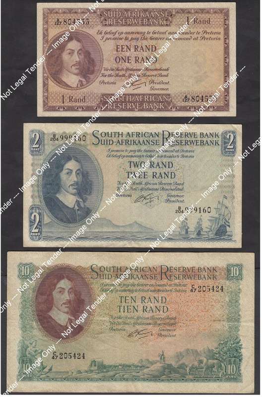Republic of South Africa: Type set of Jan van Riebeeck Banknotes of 1962