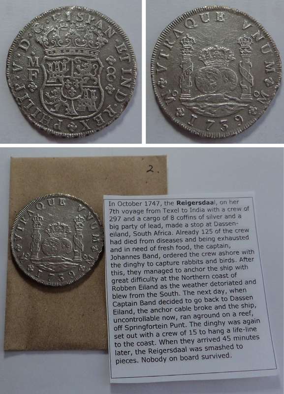 Spanish Mexican Silver Piece of Eight (8 Reales) of 1739 (Reigersdaal Shipwreck)