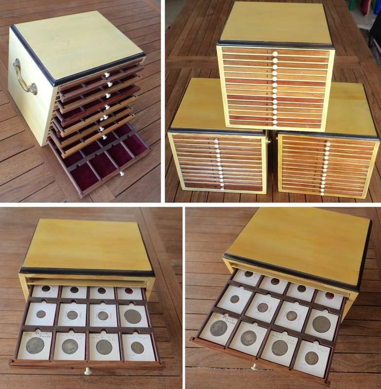Three Coin Cabinets: 12 drawers (trays) each, holding 12 coins per tray (Personal Pick-up only)