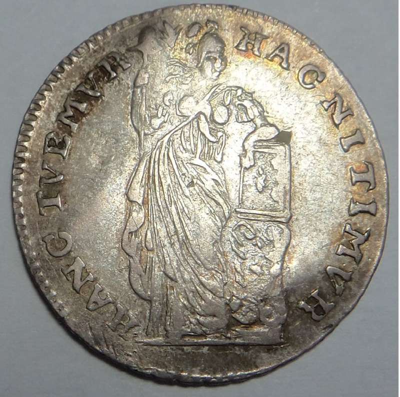 Netherlands (Gelderland) Silver Ten Stuiver 1786 (V.O.C.)