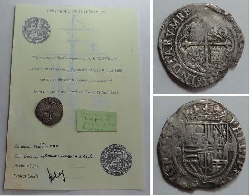 Spanish Silver Cob / 4 Reales (13 grams) from the wreck of the Santiago (1585)