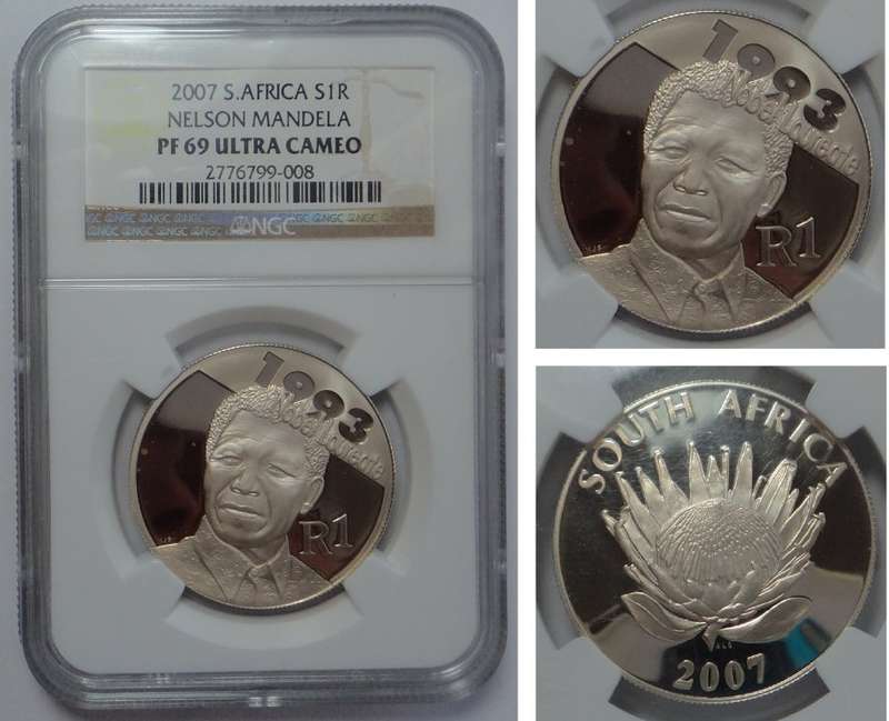 RSA: Silver R1 2007 (Mandela) NGC PF 69 Ultra Cameo