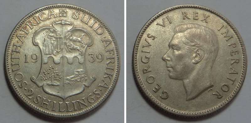 Union of South Africa: Two Shillings (2/-) of 1939 (aUNC)