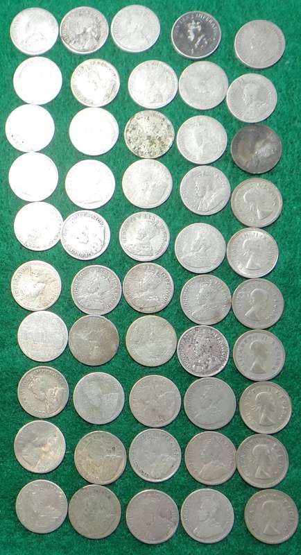 Union of South Africa: Collection of 50 Silver Tickeys