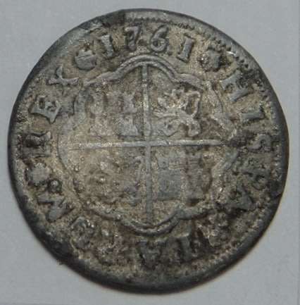 Spain, Carolus III, Silver 1 Real of 1761 (Mintmark Seville JV) Scarce