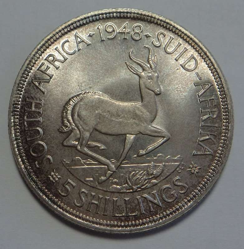Union of SA: Crown (5/-) of 1948 (Mint State)