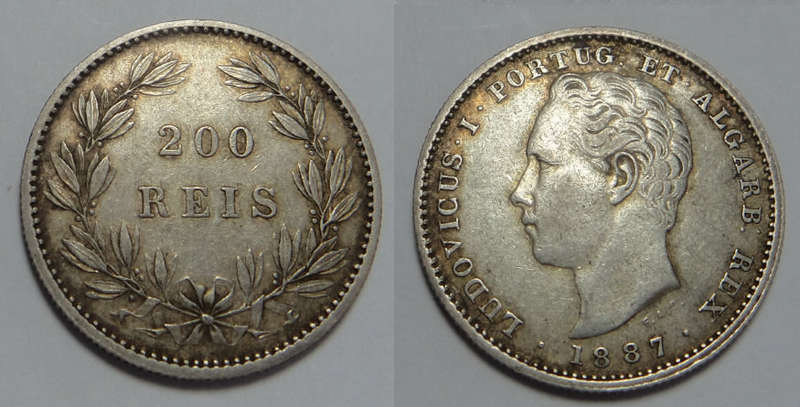 Portugal, King Luiz  I, Silver 200 Reis of 1887