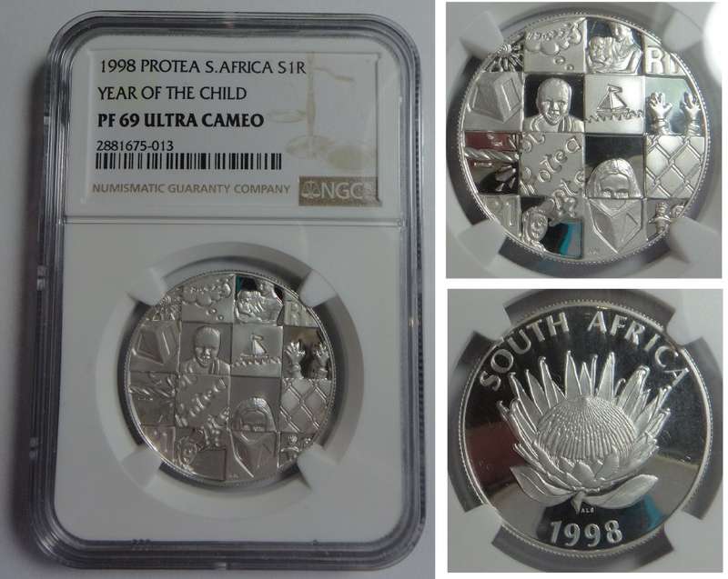 RSA: Silver R1 of 1998 (Year of the Child) NGC PF 69 Ultra Cameo