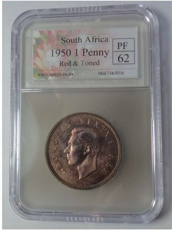 Union of SA: Penny of 1950, Sangs PF62 RD