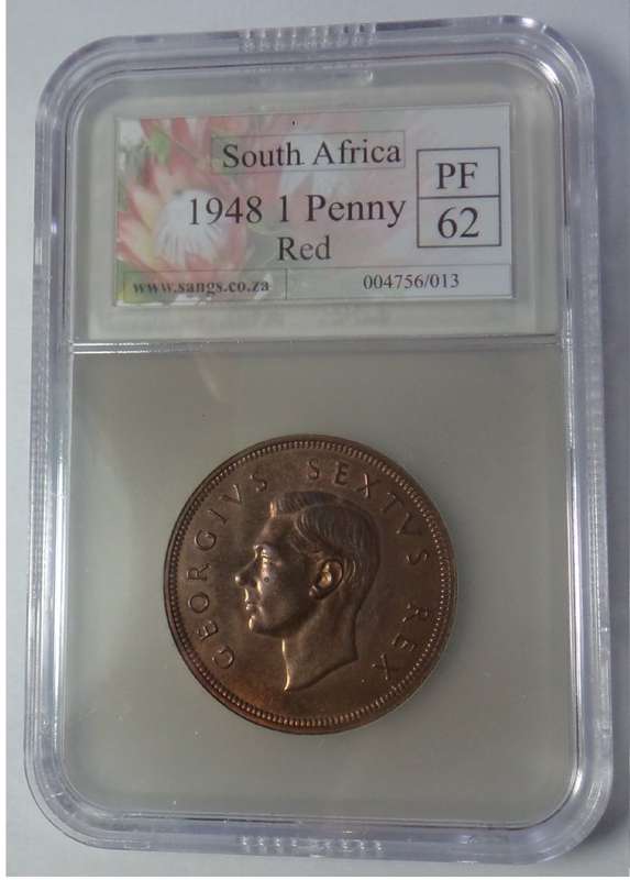 Union of SA: Penny of 1948, Sangs PF62 RD