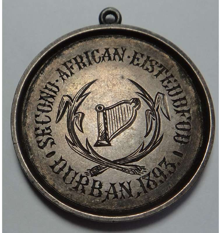 Second South African Eisteddfod, Durban 1893 Silver Prize Medal