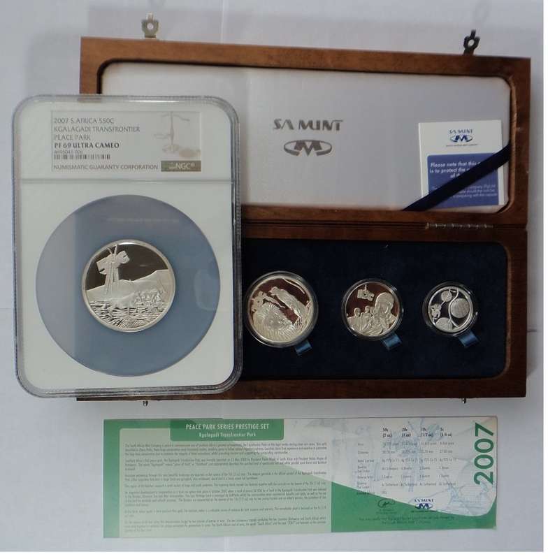 Peace Park Proof Set 2007 (Kgalagadi): 50c graded NGC PF 69 Ultra Cameo