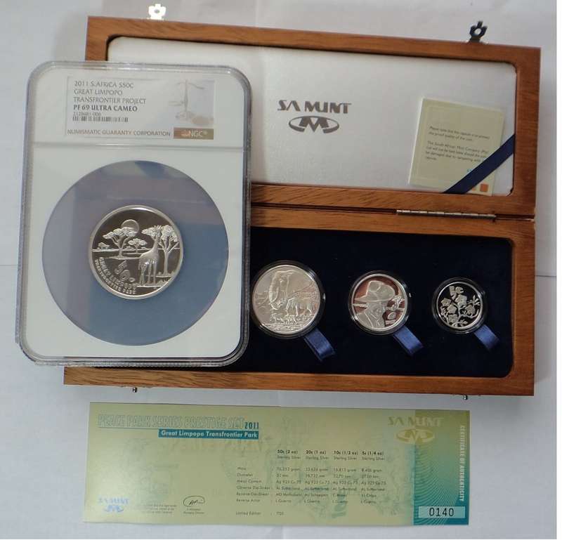 Peace Park Proof Set 2011 (Great Limpopo): 50c graded NGC PF 69 Ultra Cameo