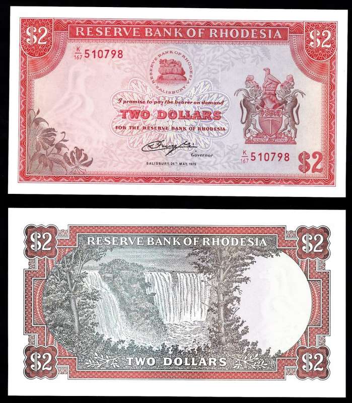 Rhodesia: Two Dollars, Salisbury, 24 May 1979