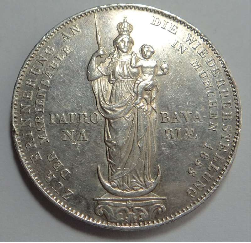 German States: Bavaria, Silver 2 Gulden of 1855
