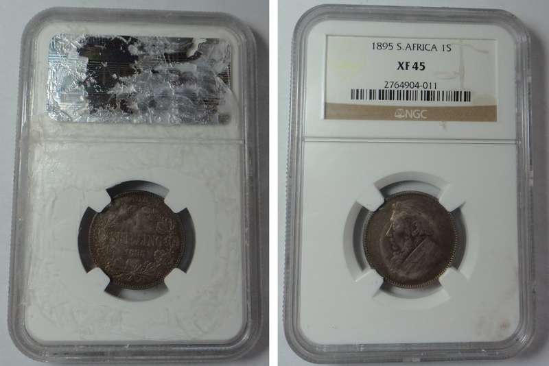 Paul Kruger ZAR Shilling (1/-) of 1895: NGC XF 45