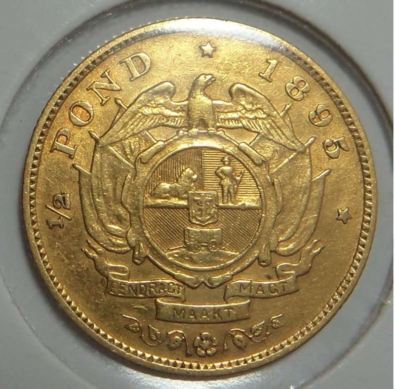 Paul Kruger ZAR: GOLD Half Pond of 1895