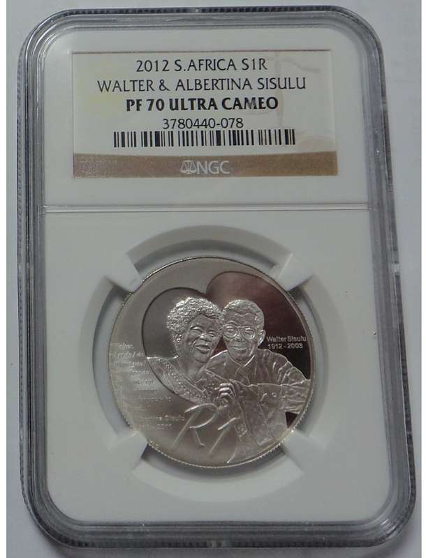 Rep. of SA: Silver Proof R1 of 2012 (Sisulus) NGC PF 70 UC