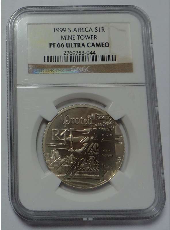 Rep. of SA: Silver Proof R1 of 1999 (Mine Tower) NGC PF 66 UC