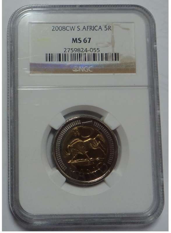 Rep. of SA: R5 of 2008 (Coin World) NGC MS 67