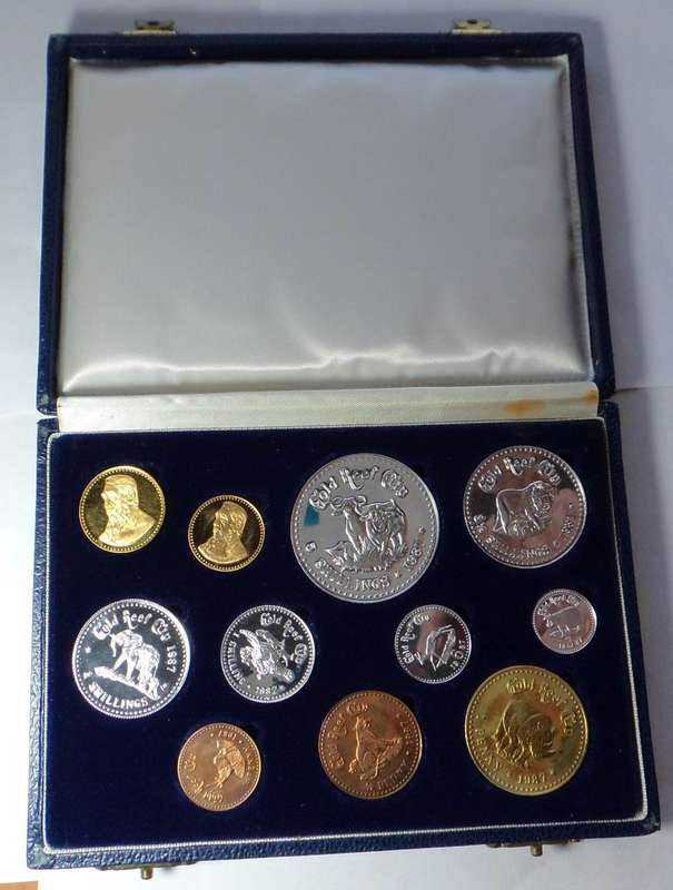 Gold Reef City Mint: 1987 Paul Kruger ZAR Token Set (The Scarce Proof Set)