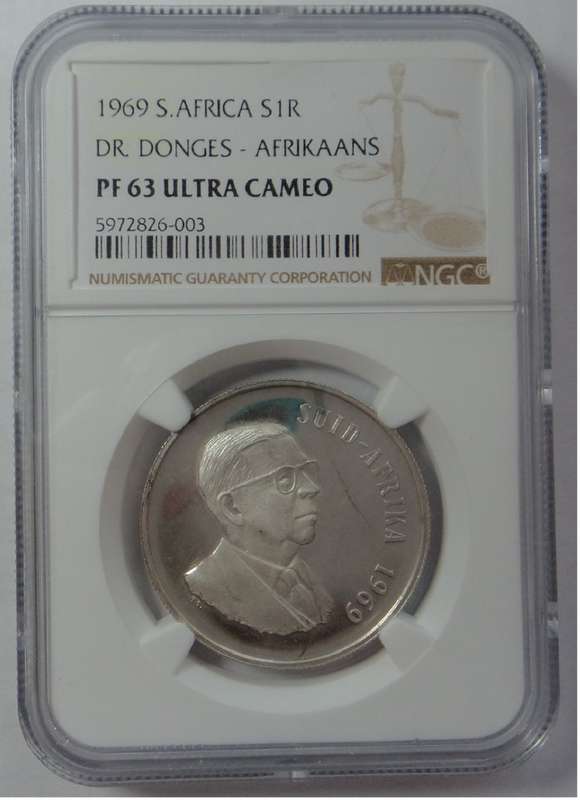 RSA Silver R1 of 1969 (Afrikaans) NGC PF 63 Ultra Cameo