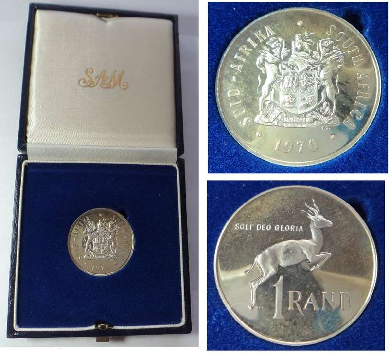 Republic of South Africa: Silver Proof R1 of 1970