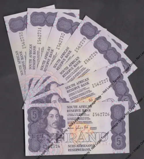 Republic of South Africa: Gerhard de Kock R5, X6 Replacement Note Sequential Run