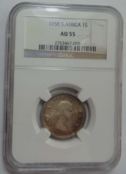 SA Union: Shilling 1958: NGC AU 55