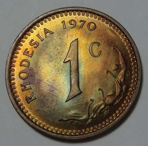 Rhodesia: The Scarce PROOF 1c of 1970 (Coin 1 of 2)