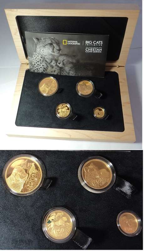 GOLD: National Geographic Cheetah 4 Coin Set of 2016