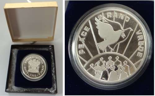 RSA, Silver Proof R2 Crown 1993 Peace / Vrede