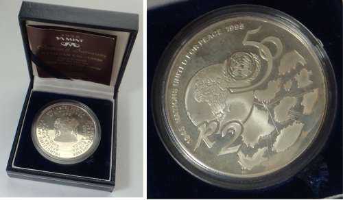 RSA, Silver Proof R2 Crown 1995 United Nations 1945-1995