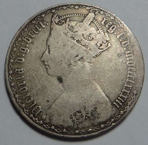 Great Britain: Gothic Victorian Florin (2/-) of 1883