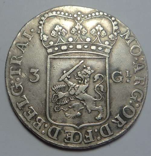 Netherlands, Utrecht, Silver 3-Gulden of 1793