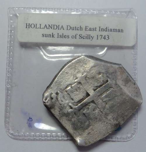 Spanish Silver Cob (8-Reales) from the Hollandia-shipwreck, sunk 1743